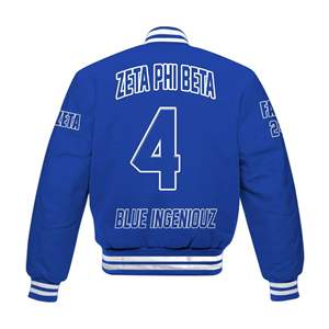 Chaqueta Varsity personalizada Zeta Phi Beta, chaqueta Varsity azul personalizada Zeta Phi Beta Sorority All Over Print Letterman Jackets - Product Image 2