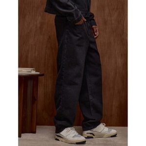 Jean en denim noir rétro pour homme grande taille, coupe droite ample et moderne, tendance, respirant et écologique, tailles 28-42 - Product Image 3