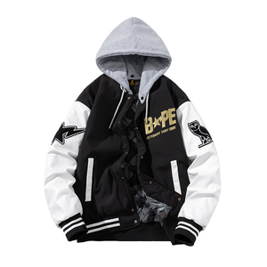 Vestes de basketball à la mode pour hommes, vestes brodées de baseball décontractées, vintage, grande taille, en stock - Product Image 1