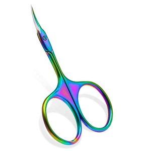 Ciseaux à cuticules en acier inoxydable revêtu de titane arc-en-ciel, outil de beauté de précision pour le soin des ongles, manucure et pédicure - Product Image 1