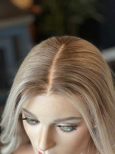 <span class=keywords><strong>Perruque</strong></span> juive sans couture en dentelle, cheveux européens Remy, couleur blonde balayage, <span class=keywords><strong>perruque</strong></span> frontale HD sans colle avec dentelle diamantée pour femmes - Product Image 2