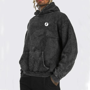 Algodón Poliéster Hecho Sudaderas con capucha de lavado ácido de alta calidad Adultos Ropa al aire libre Hombres Sudaderas con capucha de lavado ácido - Product Image 1
