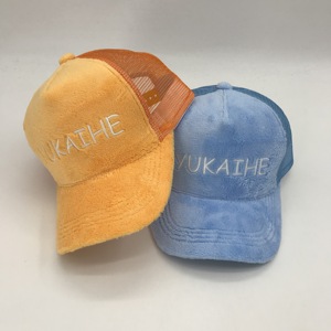 Nuevas tendencias 2025 logotipo bordado de terciopelo peludo gorra de camionero de malla de béisbol personalizada sombreros - Product Image 6