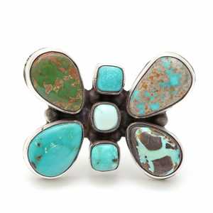 Anillo de Mariposa de Turquesa Navajo en Plata de Ley - Product Image 4