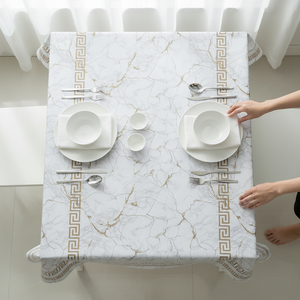 Premium Floral PVC Vinyl <b>Table</b> <b>Cover</b> Woven Technique Eco-Friendly Waterproof Oilproof Washable 140x180cm Modern Designed Home - Product Image 2