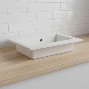 Évier encastré en résine mate de 60 cm sans trou pour robinet - Catégorie de produit : Lavabos - Product Image 3