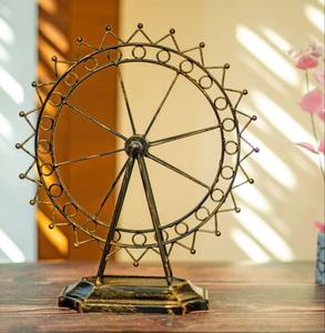 Encantadora rueda Circular centro de mesa Decoración de mesa para el hogar Oficina regalo exhibición artística Metal Showpiece metal Base resistente - Product Image 2