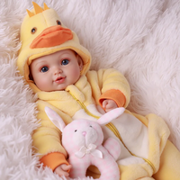 Poupée Reborn Souriant Babeside, Bébé d'Hiver de 17 Pouces, Tête en Vinyle Réaliste, Corps en Tissu Doux, Jouet Miniature Réaliste