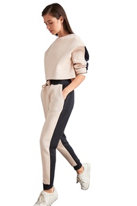 Ensemble deux pièces personnalisé pour femme, survêtement d'hiver, col rond, grande taille, 100% coton épais, streetwear de haute qualité - Product Image 5