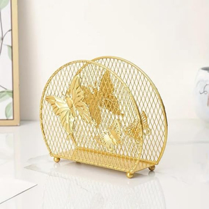 Papillon Designer Or Porte-Serviettes Rond Porte-Serviettes Antique Table Décor Porte-Serviettes Pour Les Fêtes De Noël Décor - Product Image 4