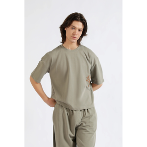 Multicolor 100% algodón camisetas en blanco personalizable puff estampado transpirable peso pesado ropa de calle de gran tamaño cuello redondo para hombres - Product Image 1