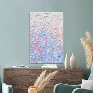 Art mural élégant en verre violet : Toile imprimée avec design graphique, TOILE ENVELOPPEE - Product Image 1