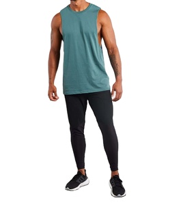 Camiseta sin Mangas para Hombre, Mezcla de Algodón, Ligera, Chaleco de Gimnasio, Camiseta de Entrenamiento, Fabricante Mayorista - Product Image 3