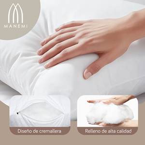 Set di 6 Cuscini Premium in Tessuto Poliestere Bianco per Divano Letto, Morbidi Cuscini con Imbottitura in Fibra Cava, Cuscini Lombari e per Seduta - Product Image 3