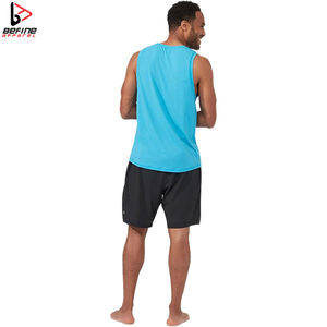 Débardeur de fitness en polyester respirant 2024 pour hommes, vêtements de sport vierges simples pour la salle de sport - Product Image 3