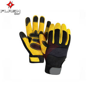 Gants de sécurité pour mécaniciens de haute qualité, très vendus, respirants, anti-boulochage, anti-rétrécissement, en cuir, personnalisables, à sangle unique, vêtements de travail - Product Image 4