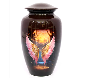 โกศบรรจุอัฐิสำหรับผู้ใหญ่ ทำจากทองเหลือง/อะลูมิเนียม รูปทรงปีกนางฟ้าสวยงาม สำหรับใส่เถ้ากระดูกหลังการเผาศพ - Product Image 3