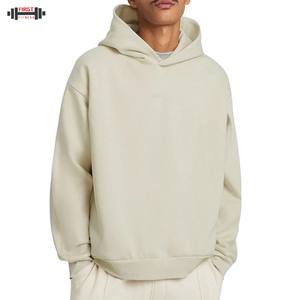 Sudadera con capucha holgada de invierno con logotipo personalizado Boxy Drop Shoulder Oversized Essentials Organic Cotton Fleece Luxury Streetwear - Product Image 3