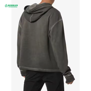 Sweat-shirts à capuche unisexes en coton French Terry, coupe droite, épaules tombantes, effet délavé vintage, séchage rapide, respirant - Product Image 6