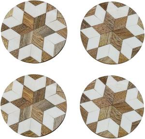 Luxury Resin and Wood Inlaid <b>Coasters</b> Classic Style with Exquisite Craftsmanship for Classy Dining and Living Spaces - Product Image 1