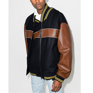 Logo personnalisé Premium Laine Chenille Broderie Baseball Letterman Vestes Hommes Vintage En Cuir Manches Varsity Veste Casual Hiver - Product Image 6