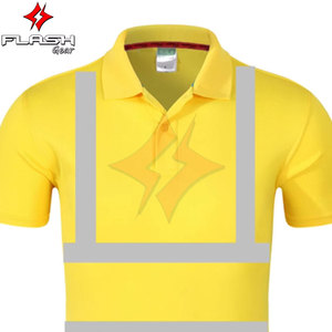 Polo de Seguridad para Hombre, Alta Visibilidad, Reflectante, con Bolsillo, Manga Corta, Transpirable, Poliéster, ANSI Clase 1, Impermeable, con Logotipo Personalizable, Ropa de Trabajo - Product Image 3