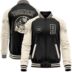 Custom <b>Black</b> Custmized Bomber Varsity Letterman Two Tone Zipper Jacket <b>Windbreaker</b> Streetwear Vintage Men's Varsity Jacket - Product Image 1