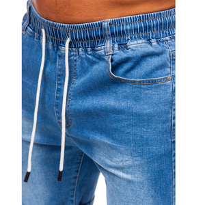 กางเกงยีนส์ขาสั้นผ้าฝ้าย 100% เป็นมิตรกับสิ่งแวดล้อมสำหรับผู้ชาย กางเกงยีนส์ขาสั้นทรงตรงน้ำหนักเบาแบบยั่งยืนเพื่อความสบายในฤดูร้อนแบบลำลอง - Product Image 5