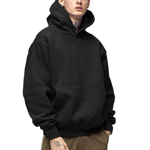 Sweat-shirt à capuche unisexe de haute qualité, lourd, avec logo personnalisé brodé, en molleton français, uni, écologique, 100% coton, hiver - Product Image 3