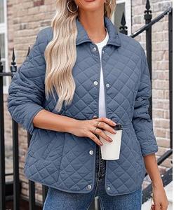 Chaquetas Acolchadas de Primavera Cálidas y Brillantes con Doble Botonadura, Chaquetas Impermeables Acolchadas Tipo Parka, 100% Poliéster - Product Image 3