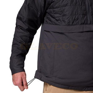 High Street Waterproof Hooded Windbreaker <b>Jacket</b> with Front Logo Solid Color Winter Casual Wear - Product Image 5