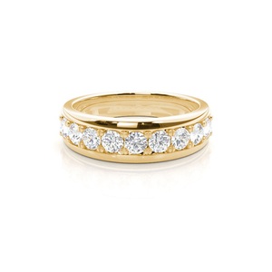 Anillo Vintage de Media Eternidad con Diamantes Cultivados en Laboratorio de 0.90 Quilates, Engaste Pavé, Oro Amarillo/Blanco/Rosa de 14K/18K, Certificado IGI/SGL, para Mujer - Product Image 1