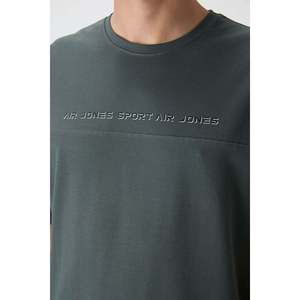 Camiseta Oversize para Hombre Color Caqui, 100% Algodón Jersey, Textura Gruesa, Estampada-88371 - Product Image 5