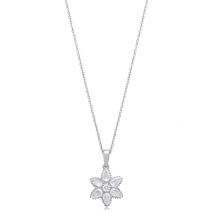 Trèfle clair zircon cubique pierre bijoux fins collier à breloques pendentif en argent Sterling 925 bijoux fins - Product Image 3