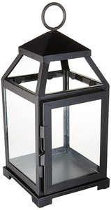 โลหะสีดำแก้วเชิงเทียนขนาดโคมไฟโลหะเทียนโคมไฟตกแต่งกลางแจ้งตกแต่ง - Product Image 2