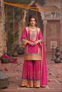 Dernière collection Hevey Chinon brodée Salwar Kameez avant arrière pour adultes fêtes prêt-à-porter indien pakistanais vêtements - Product Image 2