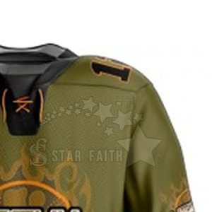Conjunto de uniforme de hockey sobre hielo personalizado 100% poliéster transpirable ligero de alta calidad tela personalizada Jersey pantalones equipo Kit - Product Image 6