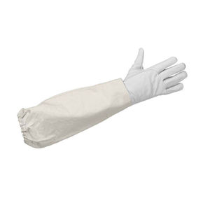 ถุงมือป้องกันผึ้งทำจากหนังสีขาวธรรมชาติถุงมือยาวทำจากผ้าใบมีฝาปิดแบบยืดหยุ่นทำจากโพลีเอสเตอร์ - Product Image 1