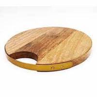 Planche à découper en bois naturel, ronde, écologique, durable, polie, accessoires de cuisine, maison, hôtel, restaurant
