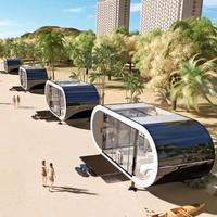 Casa Portátil en Oferta para Campamentos en Obras de Construcción, 20 Pies/40 Pies, Estructura de Acero Galvanizado Contemporánea, Casa Exterior Tipo Cabaña Apple