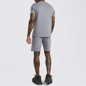 Ropa de verano personalizada más vendida, conjuntos gemelos informales para hombres, camisetas y pantalones cortos de secado rápido con logotipo personalizado, servicio OEM - Product Image 2