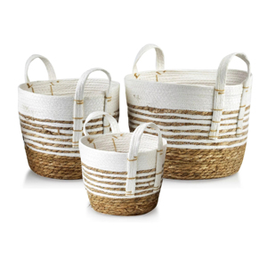 Nouveau panier de rangement en jacinthe d'eau panier tissé personnaliser la taille pour l'organisation de la maison - Product Image 1