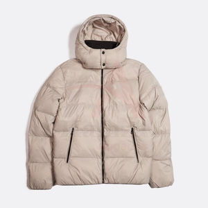 Chaqueta acolchada Beige para hombre, cálida, con capucha, aislada, con cremallera, a prueba de viento, ligera, con bolsillos con cremallera, chaqueta acolchada - Product Image 4