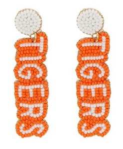 GEAUX TIGER Boucles d'oreilles brodées de perles faites à la main inspirées de l'État de la Louisiane en Inde pour les mariages et les fêtes - Product Image 6