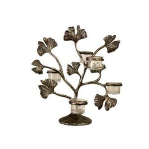 Portavelas de Metal Dorado Forjado a Mano, Acabado de Latón de Lujo, Soporte Cónico con Diseño de Capullo de Flor, Accesorio Único para el Hogar, Portavelas Floral - Product Image 3