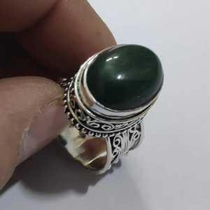 Navya Craft Women's Handmade Boho Statement Ring Black Onyx 925 <b>Solid</b> Sterling <b>Silver</b> Free Size 4-13 for Christmas Anniversary - Product Image 2