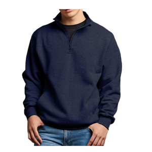 เสื้อสเวตเตอร์แบบมีซิปครึ่งตัวผ้าคอตตอน100% พรีเมี่ยมโลโก้ออกแบบได้ตามต้องการ - Product Image 4