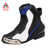 Botas de Motociclismo de Carreras, de PU, para Pista, con Soporte Reforzado para el Tobillo, Suela Antideslizante, Cierre de Cremallera, para Invierno y Primavera, para Pilotos Profesionales