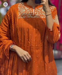 Indian Kurta Sets Pakistani Dress <b>Ladies</b> Wholesale Fashion Pishwas, Anarkali Style Embroidery work <b>Top</b> Bottom Set - Product Image 3