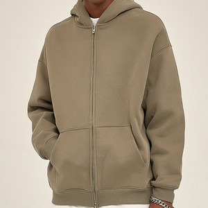 Sweat à capuche zippé unisexe oversize en molleton délavé à l'acide, style streetwear pour homme, vente en gros directe usine, offre spéciale - Product Image 2